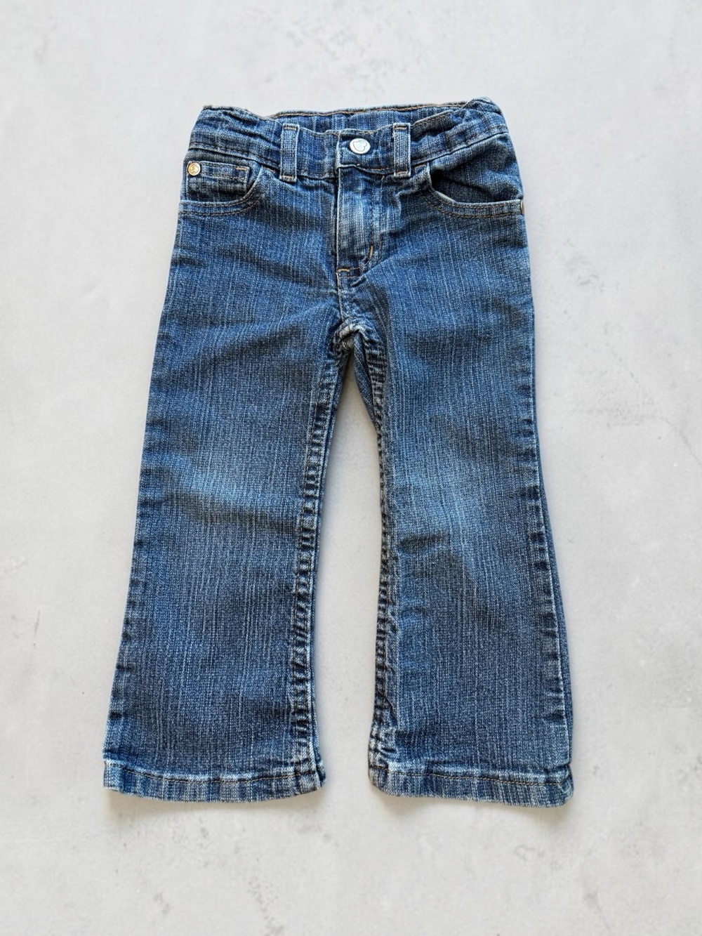 Y2K Vintage Miss Attitude Toddler Girls Bootcut Jeans 2T Adjustable Waist EUC